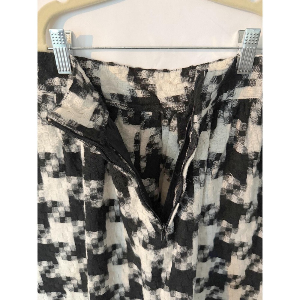 Vintage Norton & Company Houndstooth Midi Skirt w/ Pockets Women XS Office Siren - Picture 12 of 12